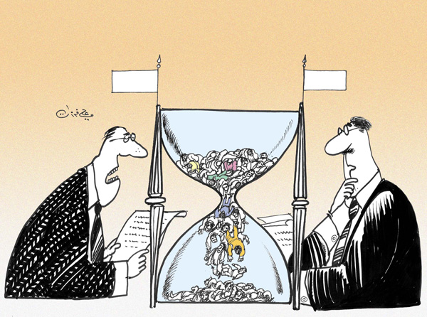 ali ferzat - علي فرزات-  كاريكاتير - مفاوضات - 139