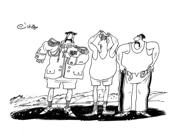 ali ferzat - علي فرزات-  كاريكاتير - عسكرتاريا - 719